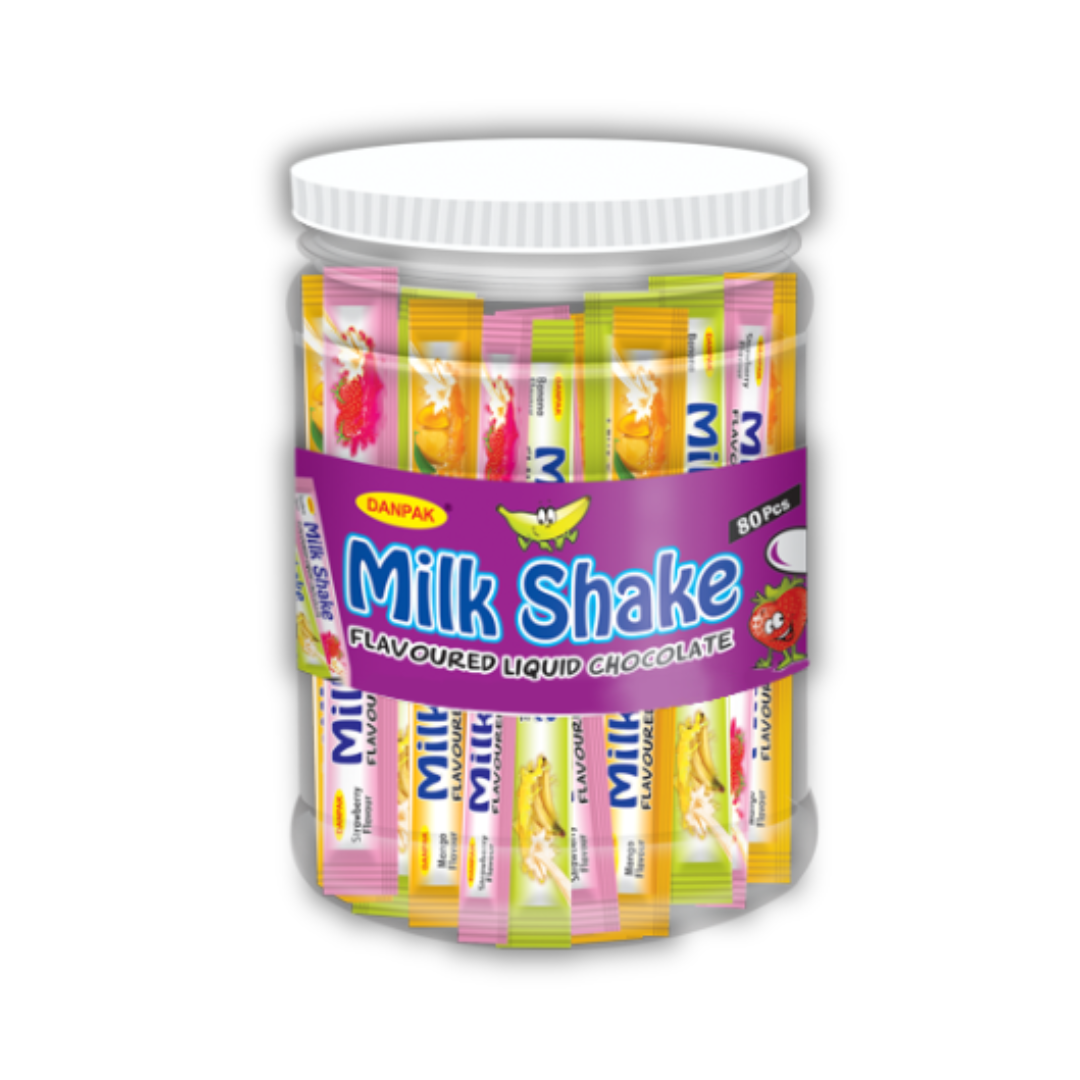 DanPak Milk Shake Flavored Liquid Chocolate – Smooth &amp; Creamy Chocolate Treat | 80 Delicious Pieces