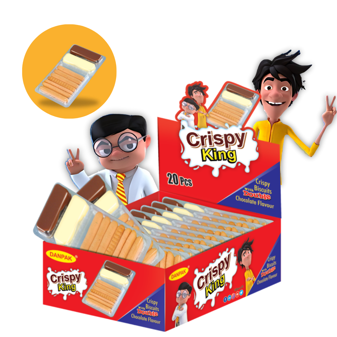 DanPak Crispy King Biscuits With Double Chocolate Flavour - 20 Pcs Box