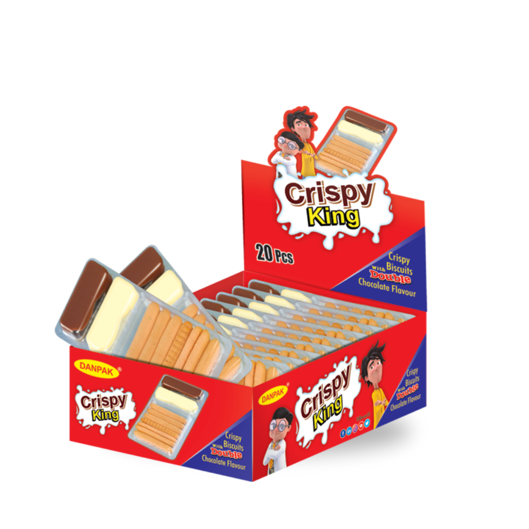 DanPak Crispy King Biscuits With Double Chocolate Flavour - 20 Pcs Box